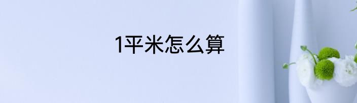 1平米怎么算