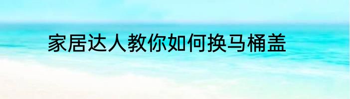 家居达人教你如何换马桶盖