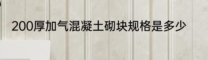 200厚加气混凝土砌块规格是多少