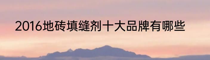 2016地砖填缝剂十大品牌有哪些