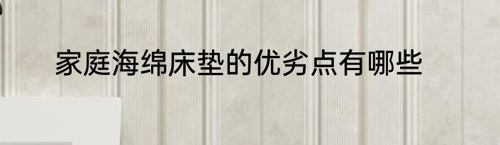 家庭海绵床垫的优劣点有哪些