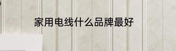 家用电线什么品牌最好