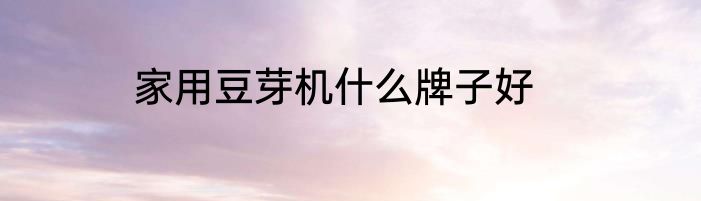 家用豆芽机什么牌子好