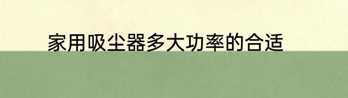 家用吸尘器多大功率的合适