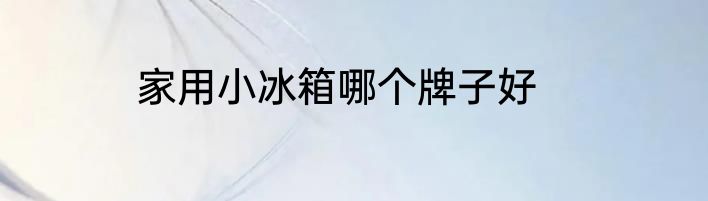 家用小冰箱哪个牌子好