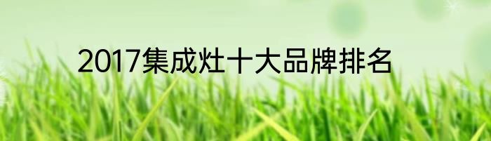 2017集成灶十大品牌排名