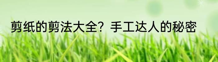 剪纸的剪法大全？手工达人的秘密