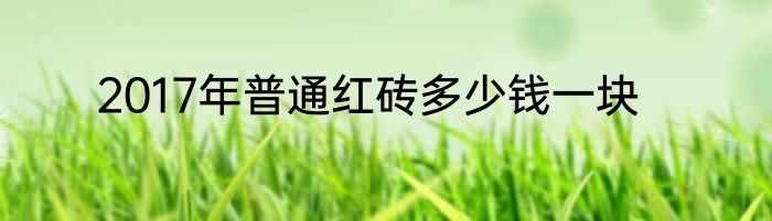 2017年普通红砖多少钱一块