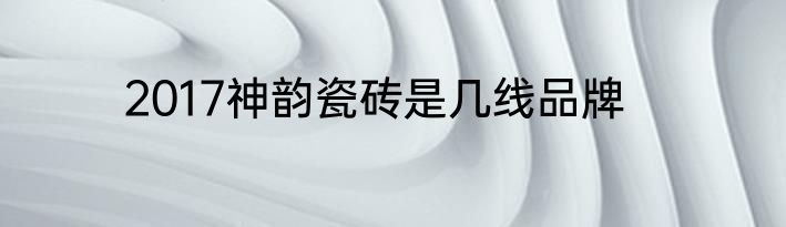 2017神韵瓷砖是几线品牌