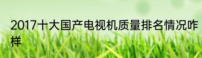 2017十大国产电视机质量排名情况咋样