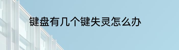 键盘有几个键失灵怎么办