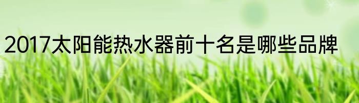 2017太阳能热水器前十名是哪些品牌