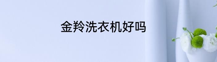 金羚洗衣机好吗