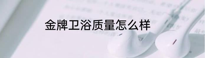 金牌卫浴质量怎么样