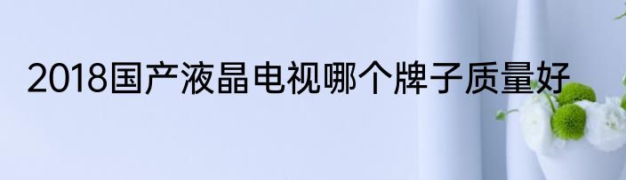 2018国产液晶电视哪个牌子质量好