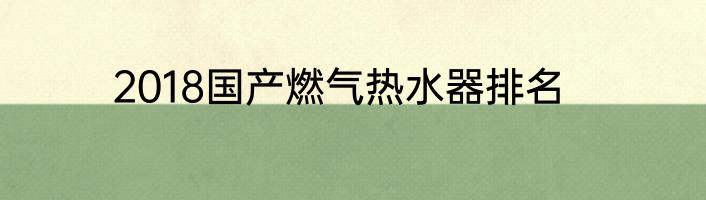 2018国产燃气热水器排名