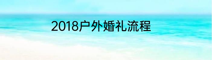 2018户外婚礼流程