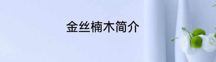 金丝楠木简介