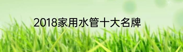2018家用水管十大名牌