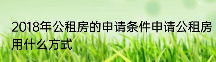 2018年公租房的申请条件申请公租房用什么方式