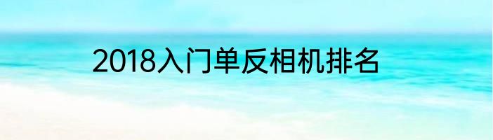 2018入门单反相机排名