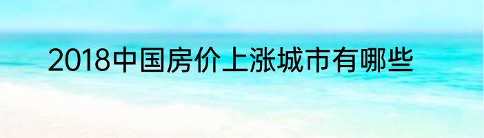 2018中国房价上涨城市有哪些