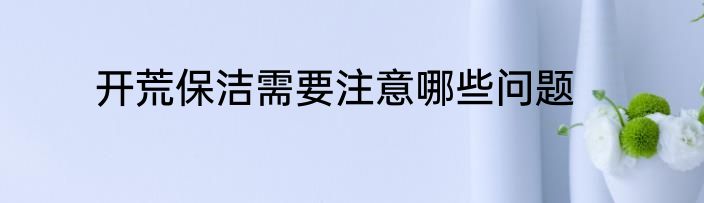 开荒保洁需要注意哪些问题