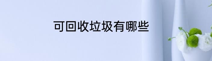 可回收垃圾有哪些