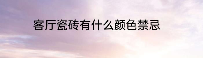 客厅瓷砖有什么颜色禁忌