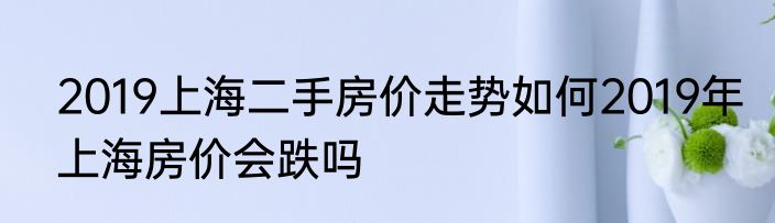 2019上海二手房价走势如何2019年上海房价会跌吗