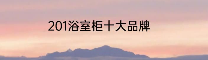201浴室柜十大品牌