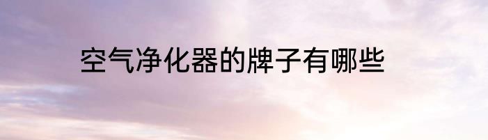空气净化器的牌子有哪些
