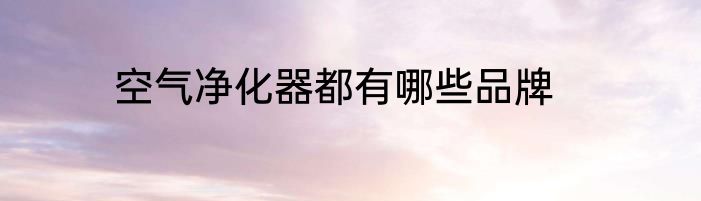 空气净化器都有哪些品牌