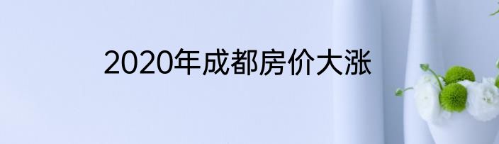 2020年成都房价大涨