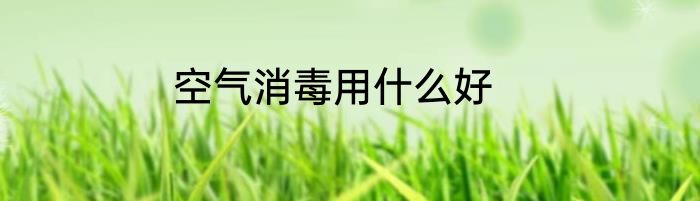 空气消毒用什么好