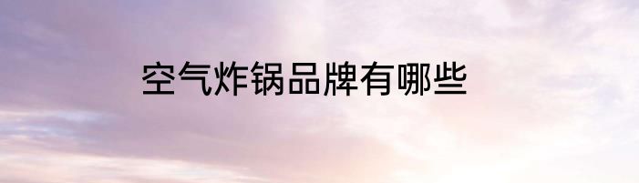 空气炸锅品牌有哪些