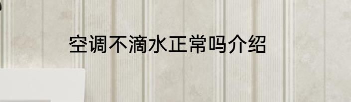 空调不滴水正常吗介绍