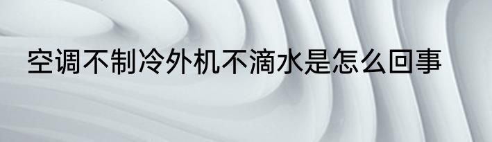 空调不制冷外机不滴水是怎么回事