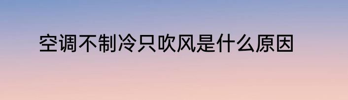 空调不制冷只吹风是什么原因