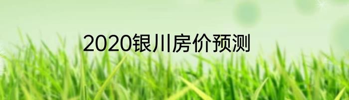 2020银川房价预测