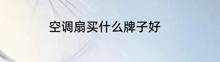 空调扇买什么牌子好