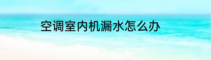 空调室内机漏水怎么办