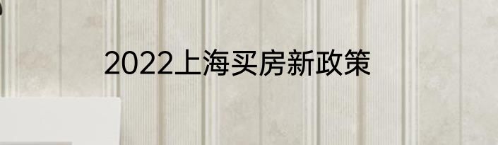 2022上海买房新政策