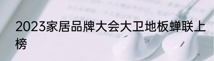 2023家居品牌大会大卫地板蝉联上榜