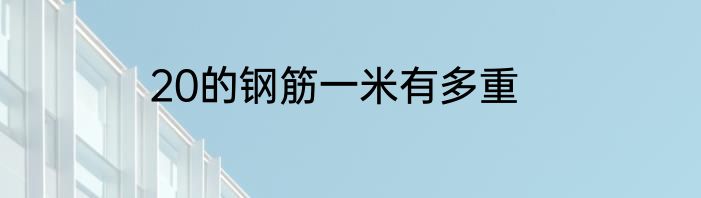20的钢筋一米有多重