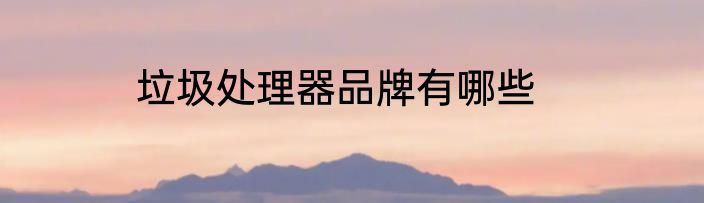 垃圾处理器品牌有哪些