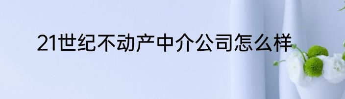 21世纪不动产中介公司怎么样