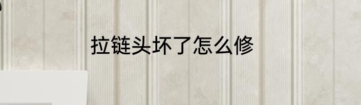 拉链头坏了怎么修