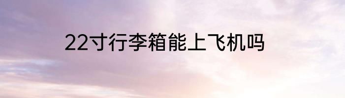 22寸行李箱能上飞机吗