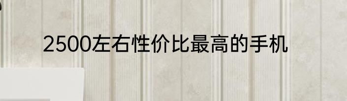 2500左右性价比最高的手机